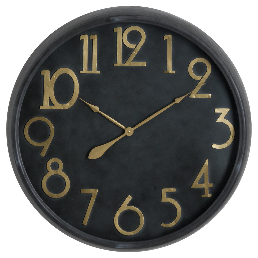 Soho Large Brass and Black Wall Clock
