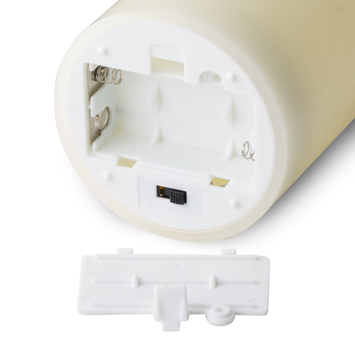 A Flameless Classic: Natural Glow 3x8 Cream Wax LED Candle