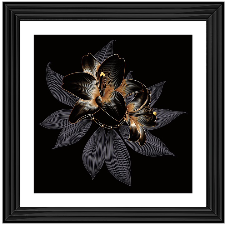 FL238 Black Beauty Flower with border