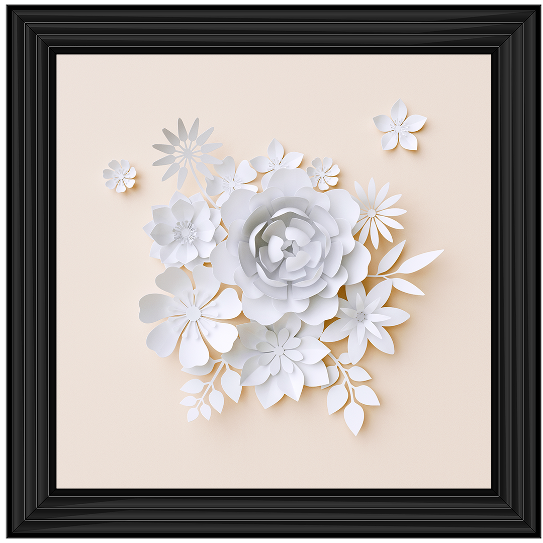 FL006 3D white paper flowers