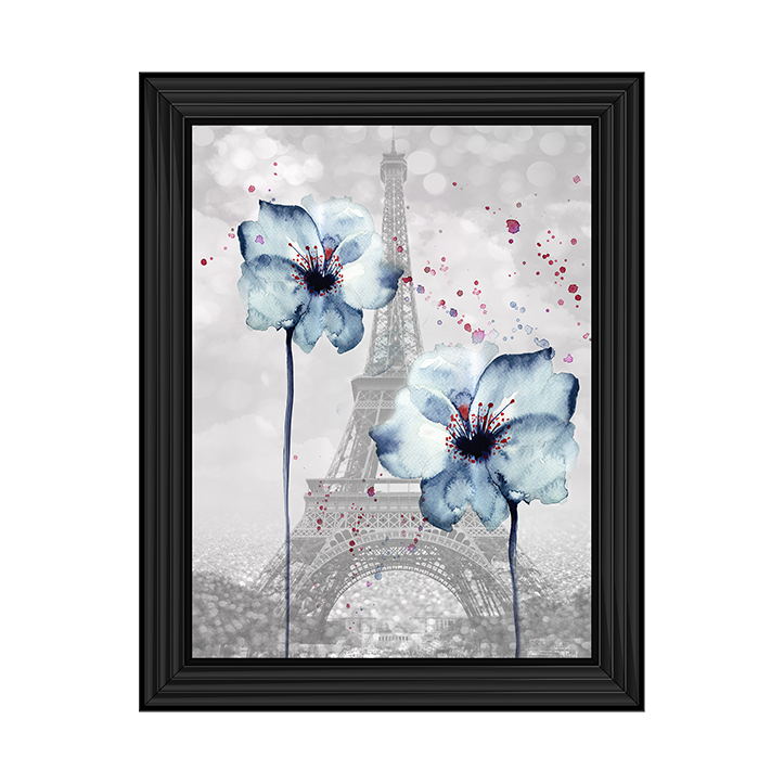 Floral design over Eiffel Tower