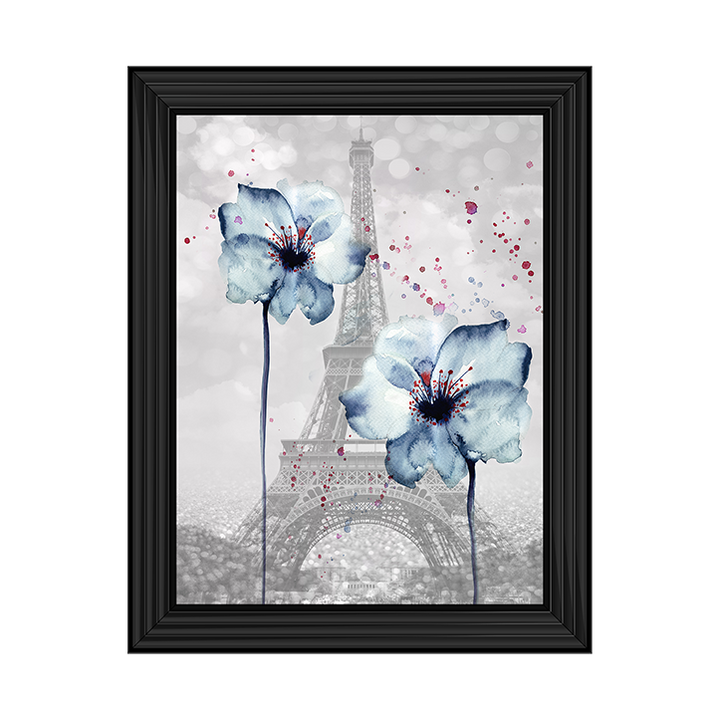 Floral design over Eiffel Tower