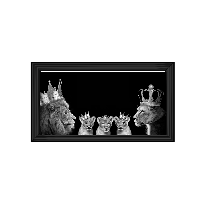 Lion family of 5 (Silver Crowns)
