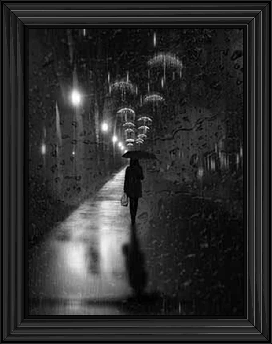 FG738 lady walking in Rain