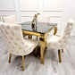 Kensington Dining Chair Gold Legs - Available in Sets of 2, 4, or 6