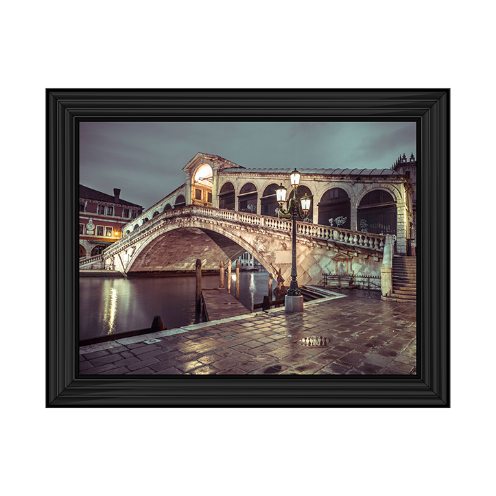 CY077 Rialto Bridge at night, Venice, Italy I