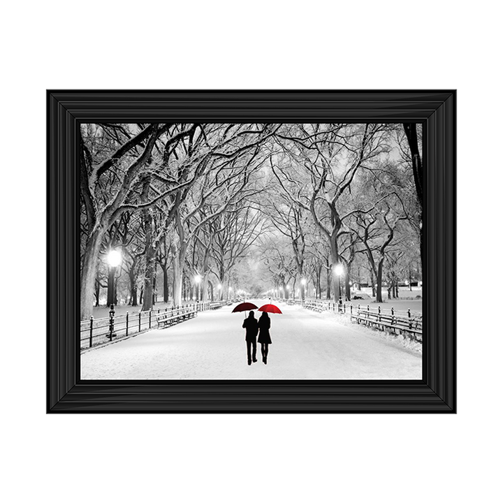 Walk through the snowy park