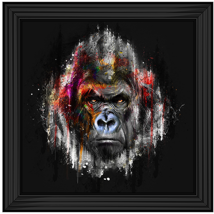 AN422 Black & Red Gorilla Watercolour