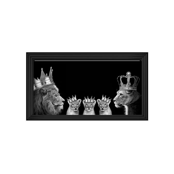 Lion family of 5 (Silver Crowns)