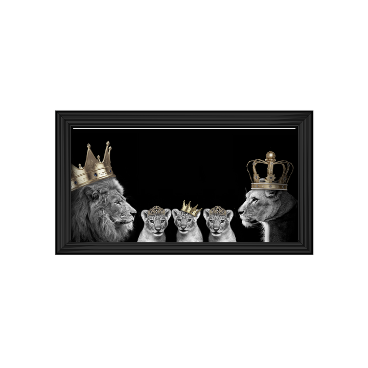AN378 Lion family of 5 (Gold Crowns) I