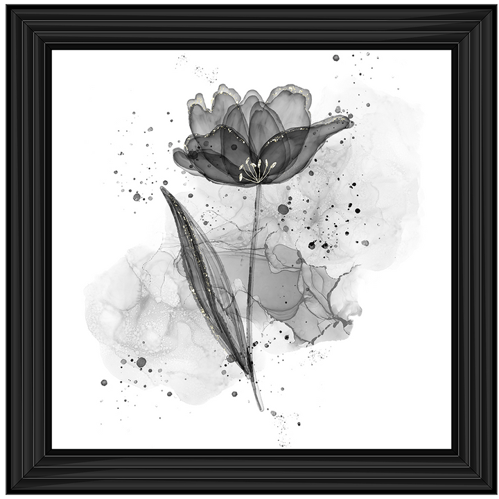 Silver Flower With Splashes