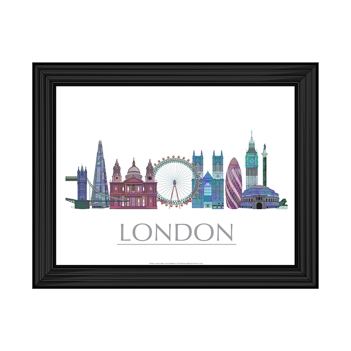 CY048 London Skyline Coloured Buildings