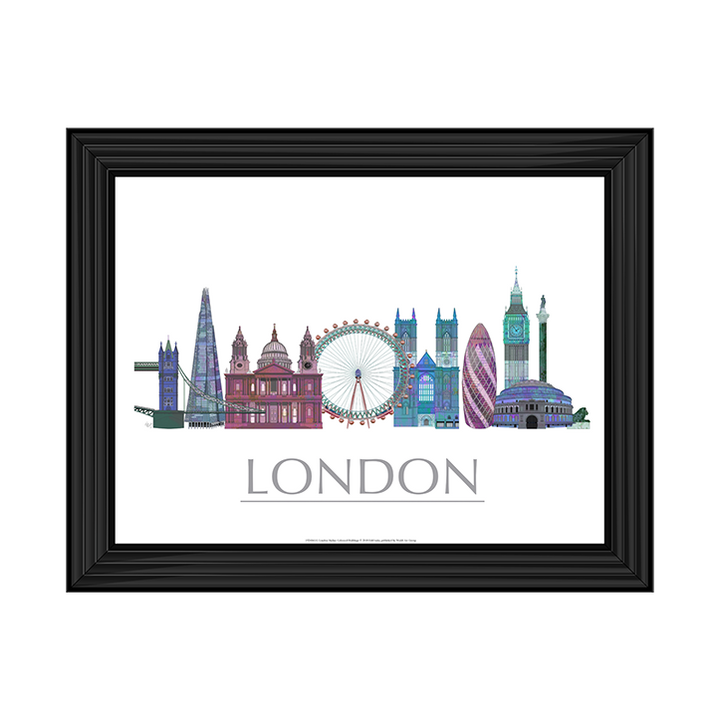 CY048 London Skyline Coloured Buildings