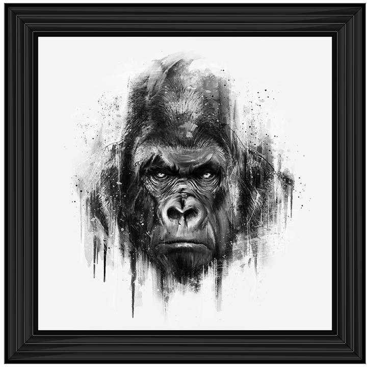 White & Black Gorilla Watercolour