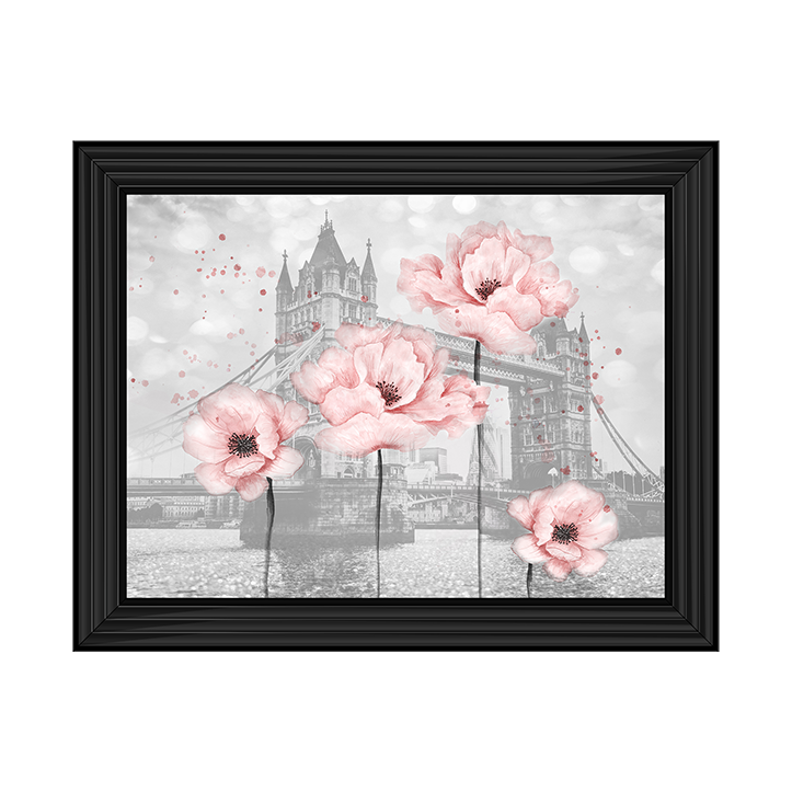 Floral print over Tower Bridge