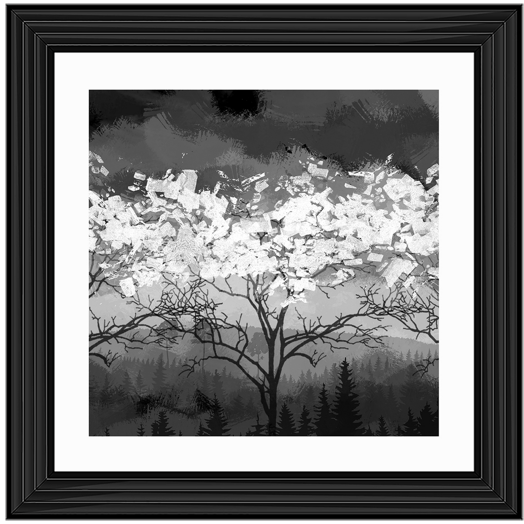 LS199 Lone Black & White Tree