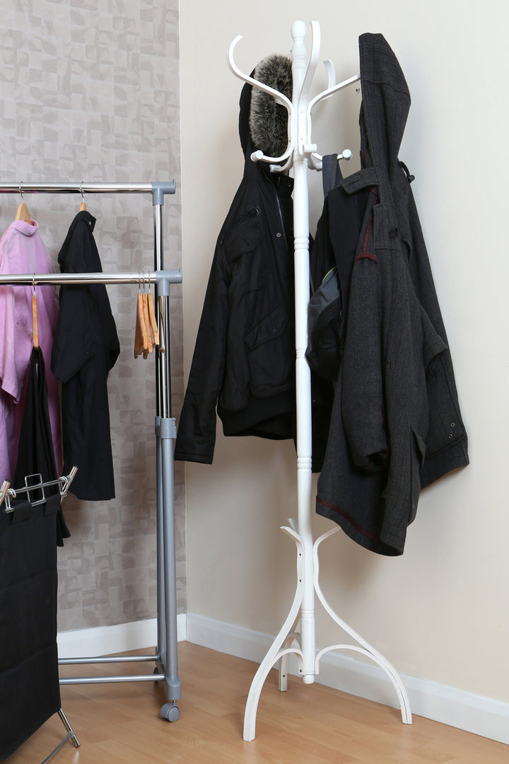 Kennedy Tall White Freestanding Coat Rack