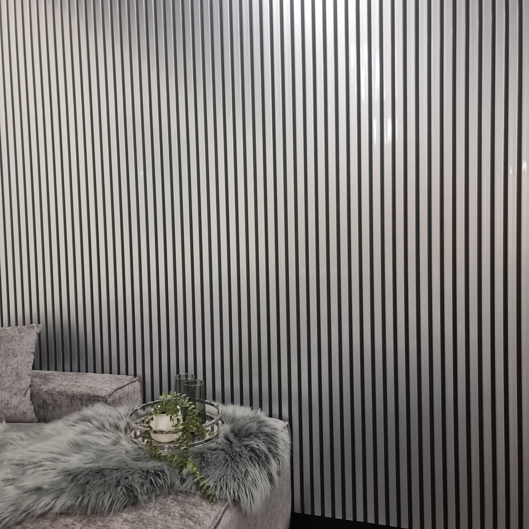 WPC Wood Effect Slatted Wall Panels  - (Set of 4)