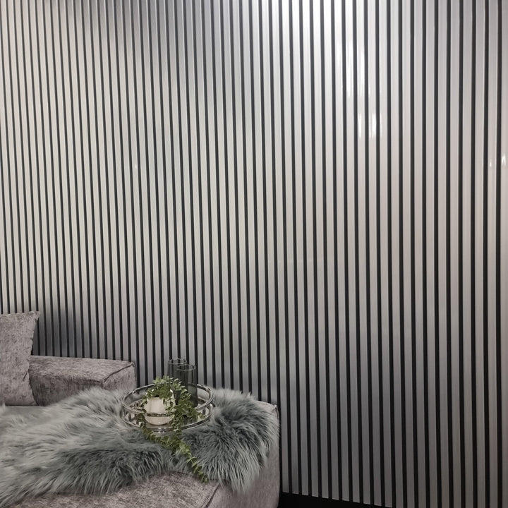 WPC Wood Effect Slatted Wall Panels  - (Set of 4)