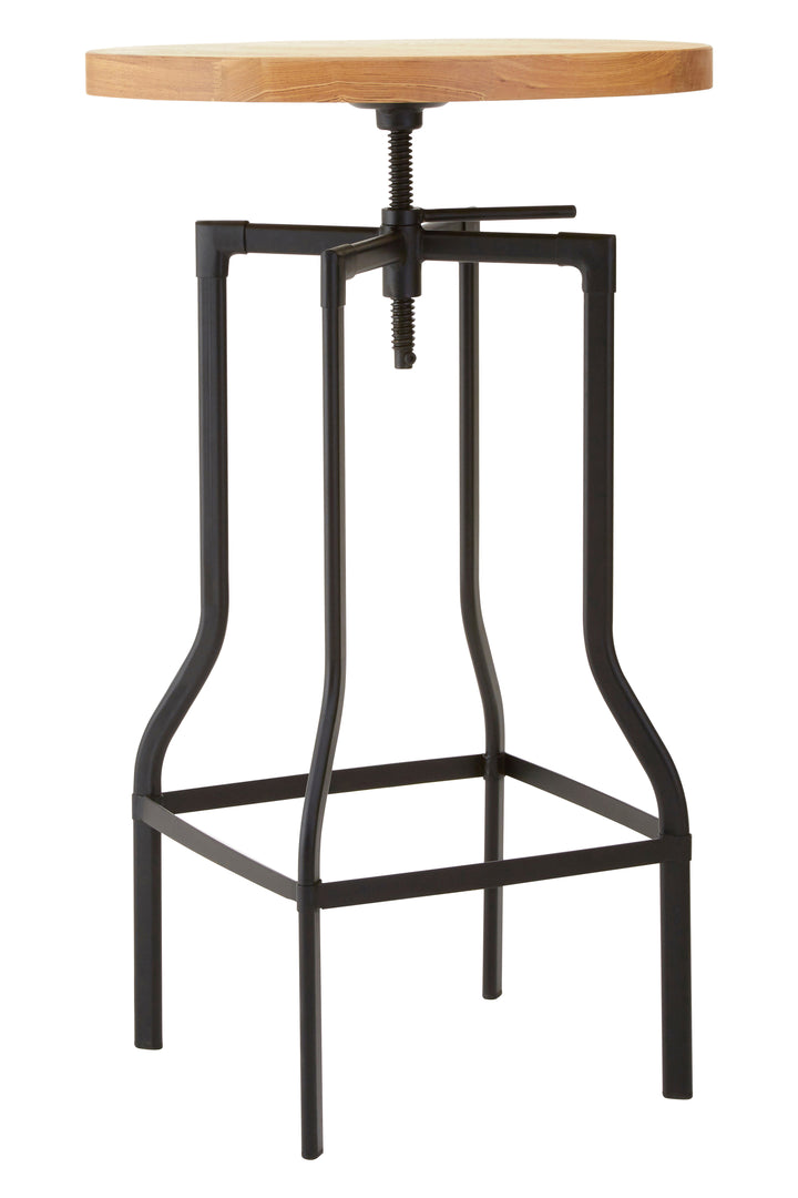 New Foundry Industrial Bar Table with Ash Wood Veneer