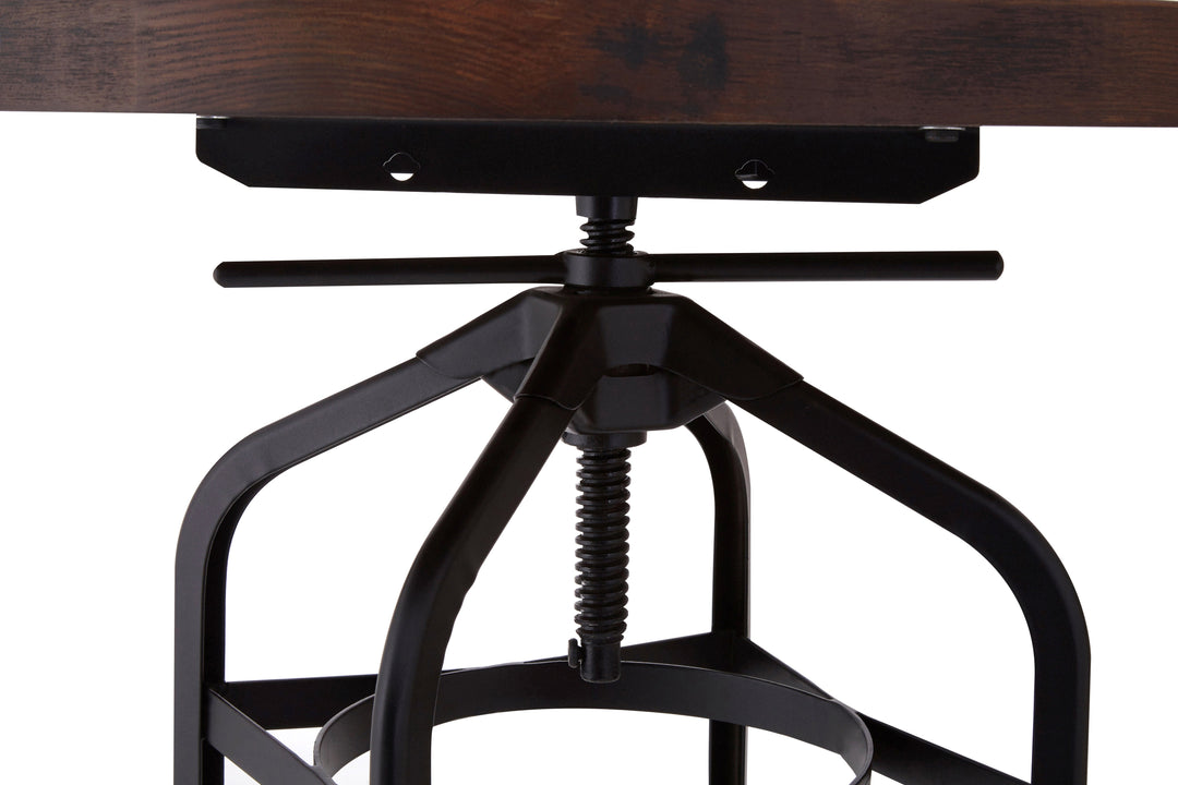 New Foundry Walnut & Black Metal Bar Table