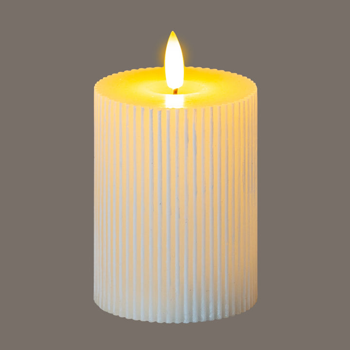 A Cozy Accent Glow: Textured Ribbed LED Candle