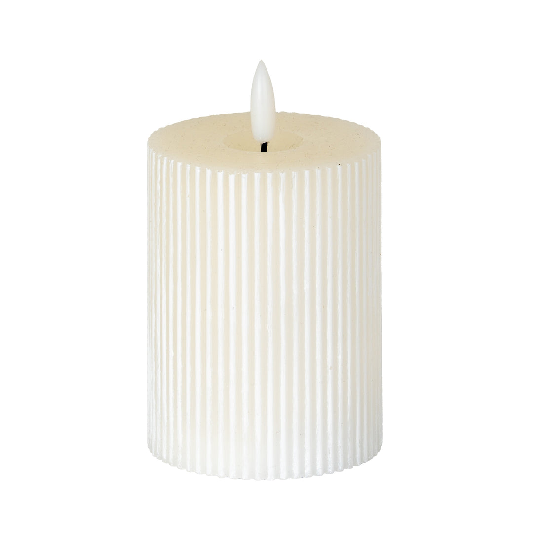 A Cozy Accent Glow: Textured Ribbed LED Candle