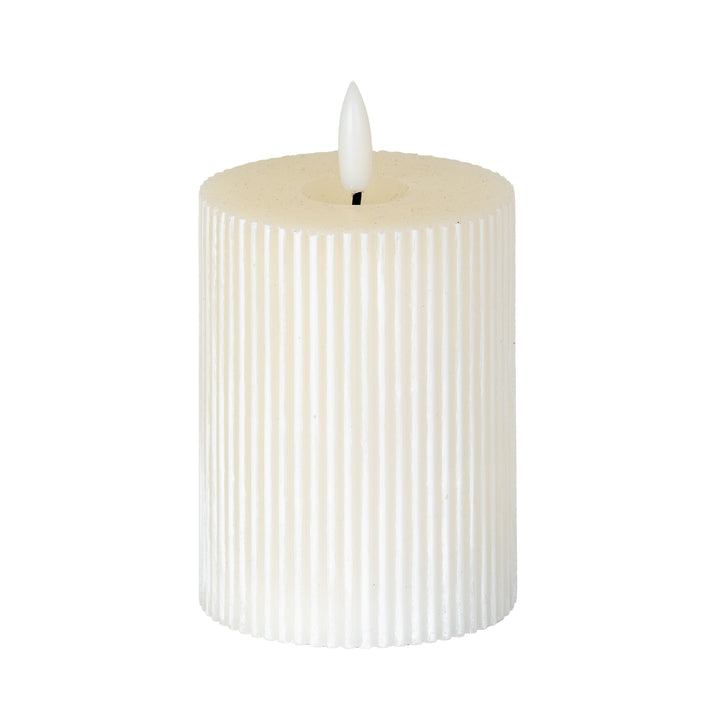 A Cozy Accent Glow: Textured Ribbed LED Candle