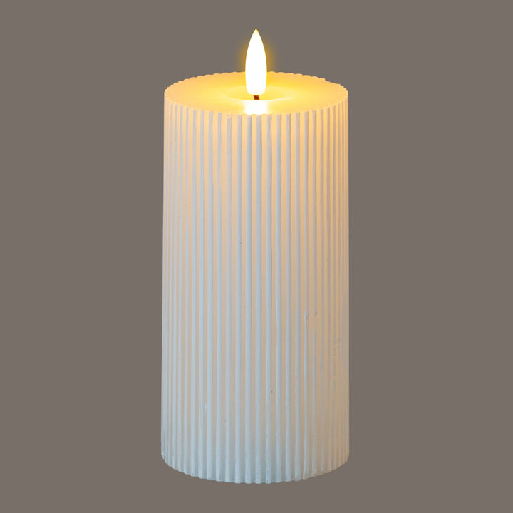 Elegant Texture, Cozy Glow: Textured Ribbed LED Candle