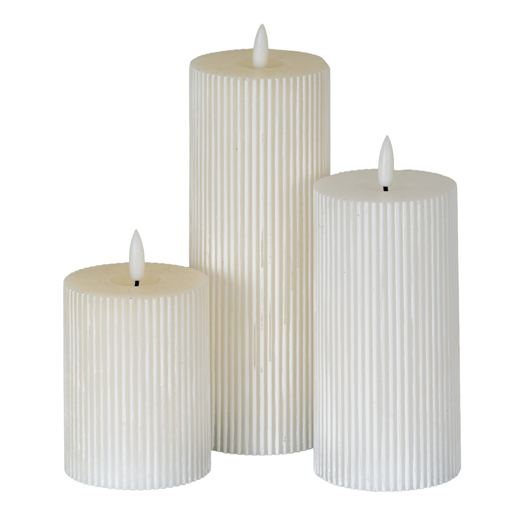 Elegant Texture, Cozy Glow: Textured Ribbed LED Candle