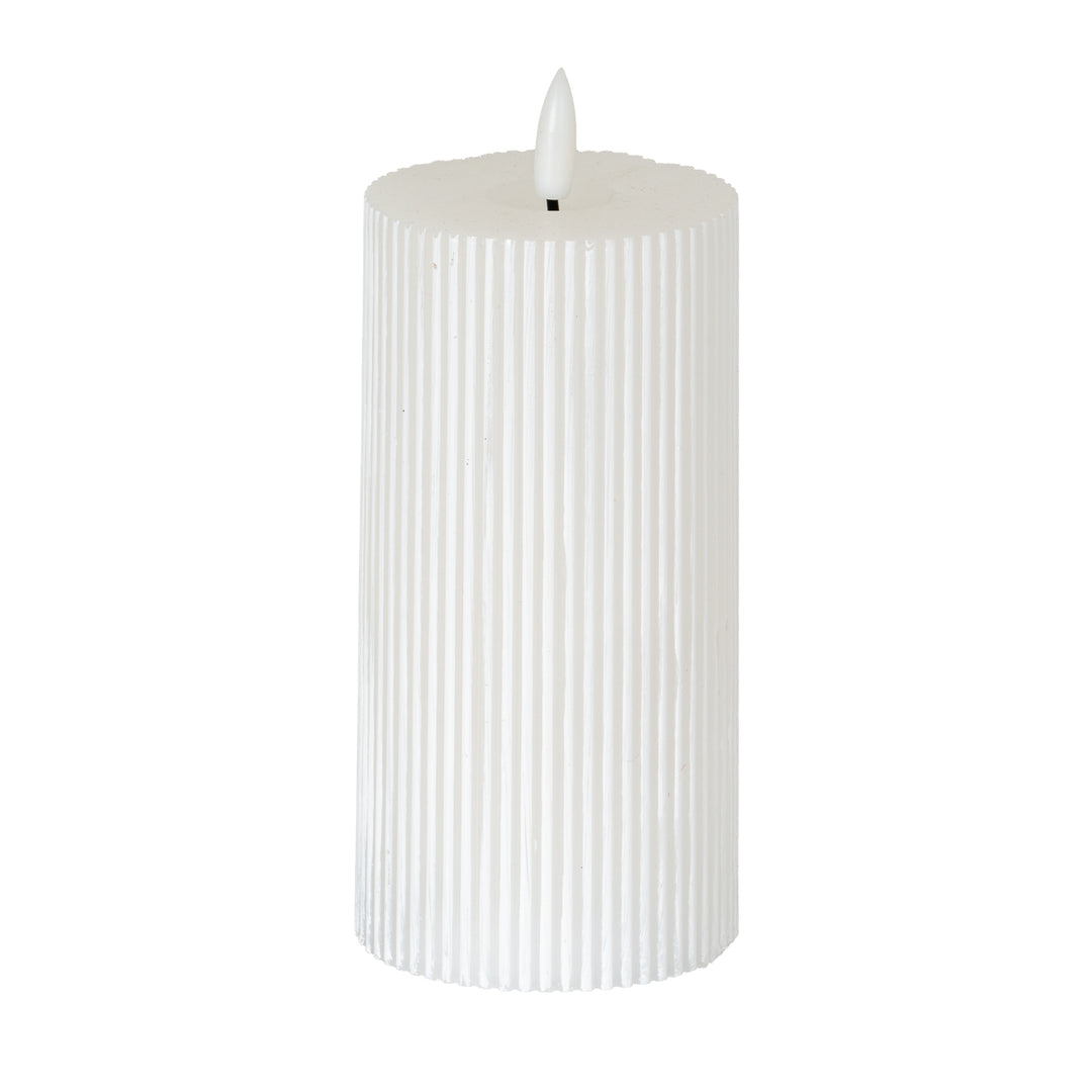 Elegant Texture, Cozy Glow: Textured Ribbed LED Candle