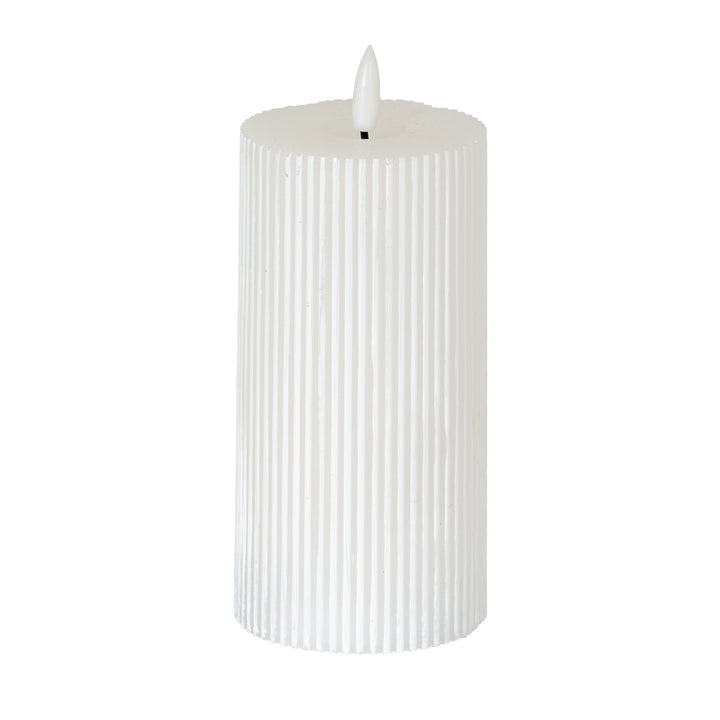 Elegant Texture, Cozy Glow: Textured Ribbed LED Candle