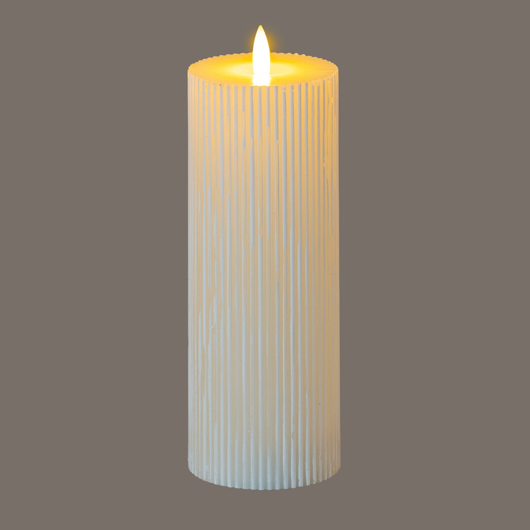 Statement Glow: Textured Ribbed LED Candle