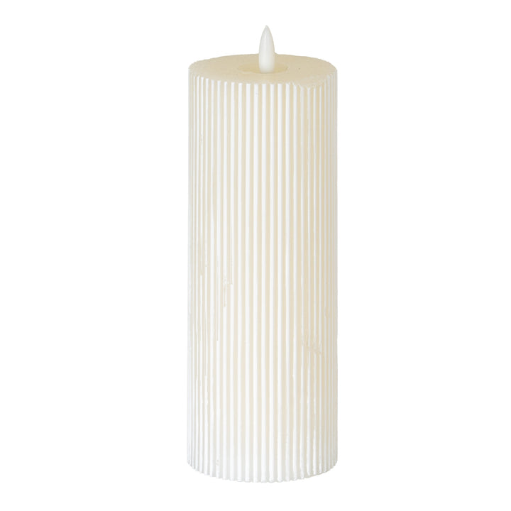 Statement Glow: Textured Ribbed LED Candle