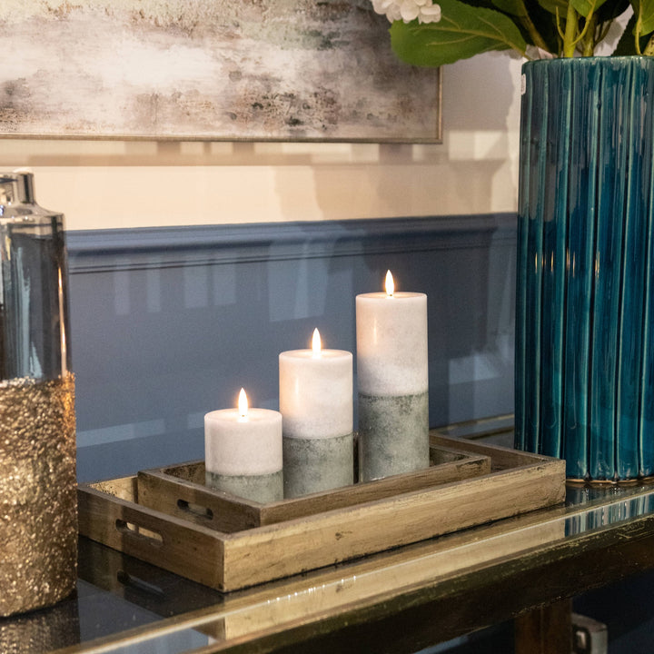 Earthen Glow Without Flame: Natural Glow Stone LED Wax Candle