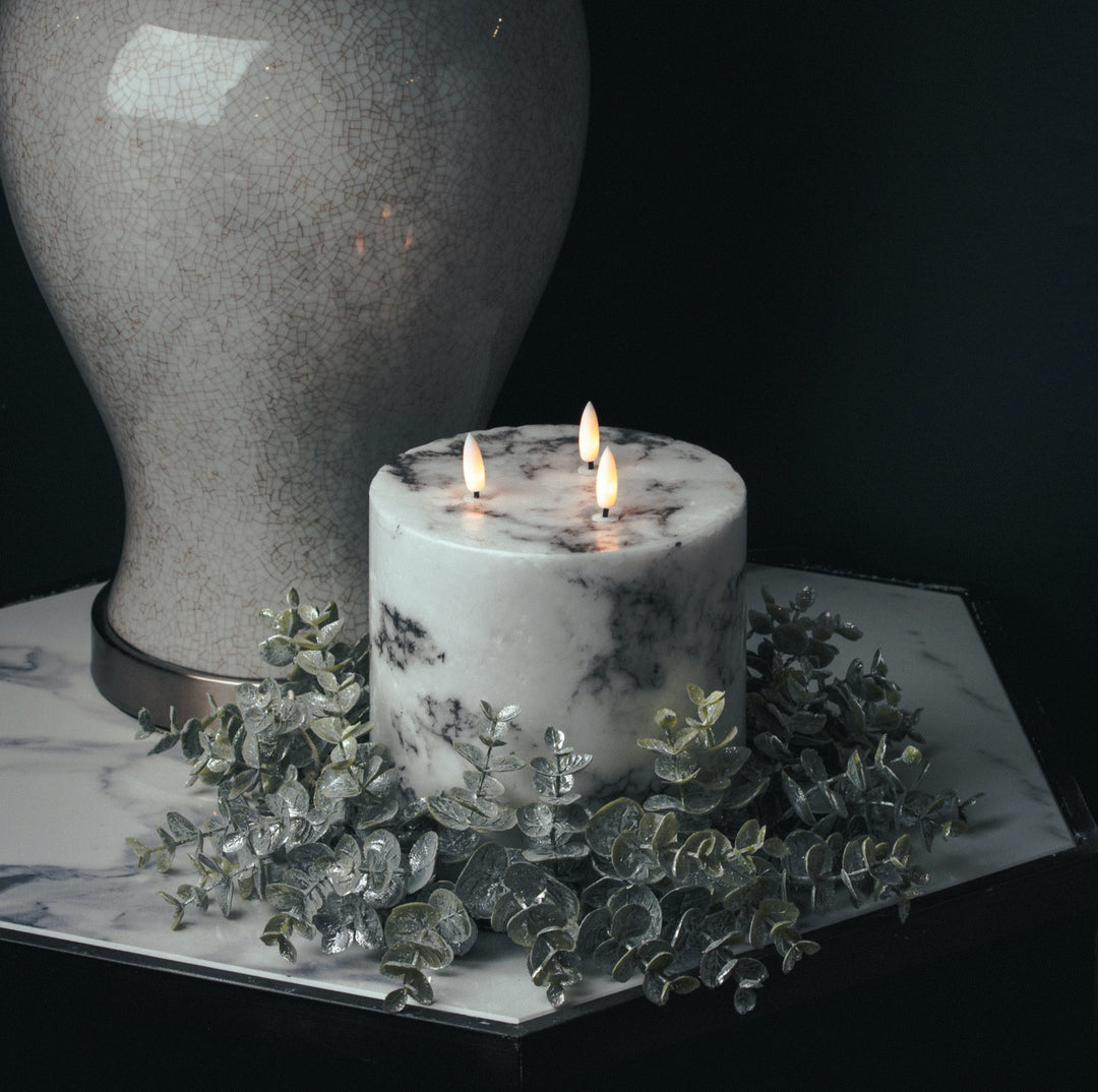 Modern & Luminous: Marble Effect LED Candle