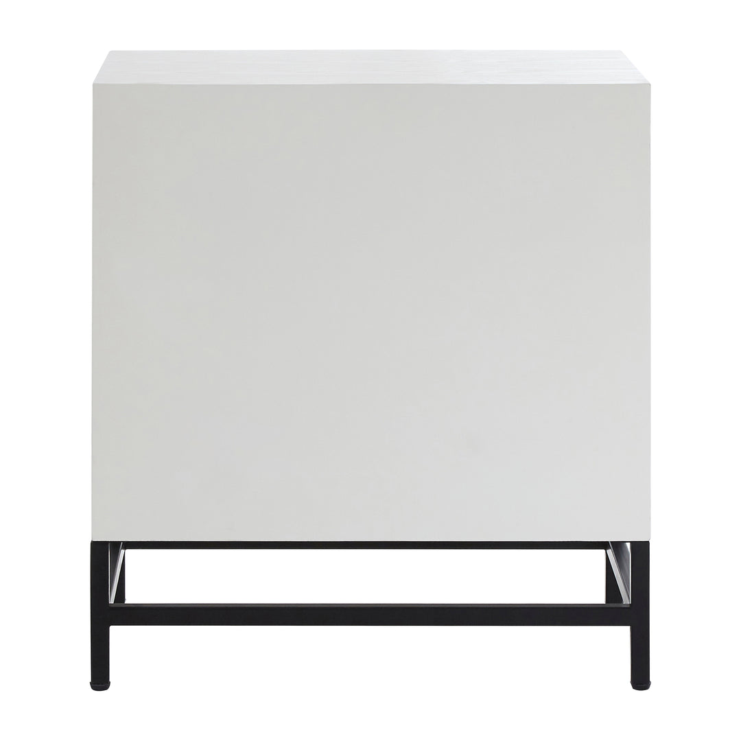 Lombok Bedside Table in White Finish with 2 Drawers