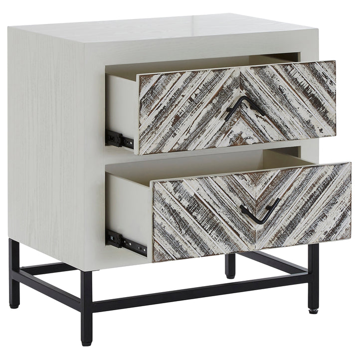 Lombok Bedside Table in White Finish with 2 Drawers