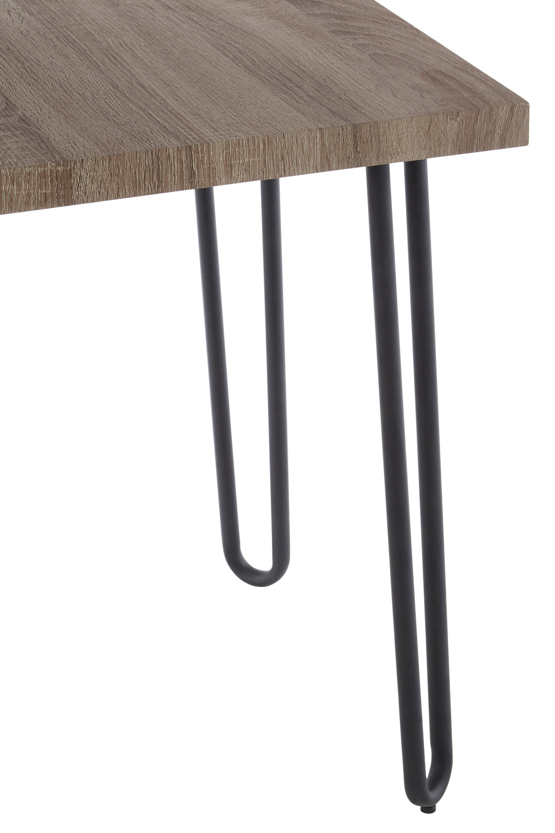 Borough Side Table with Wooden Top and Hairpin Metal Legs