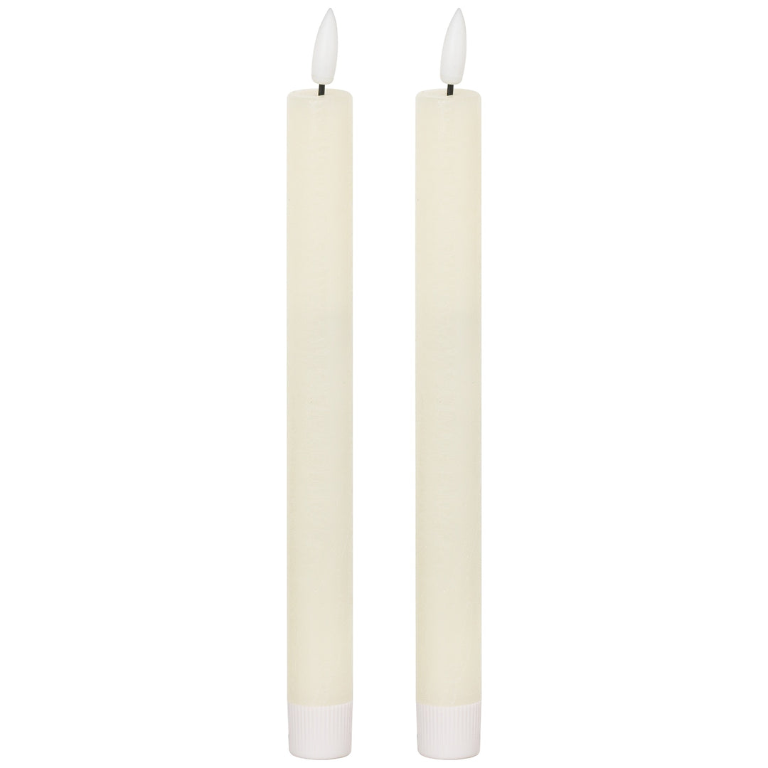 Elegant & Flameless: Natural Glow Ivory LED Dinner Candles (Set of 2)