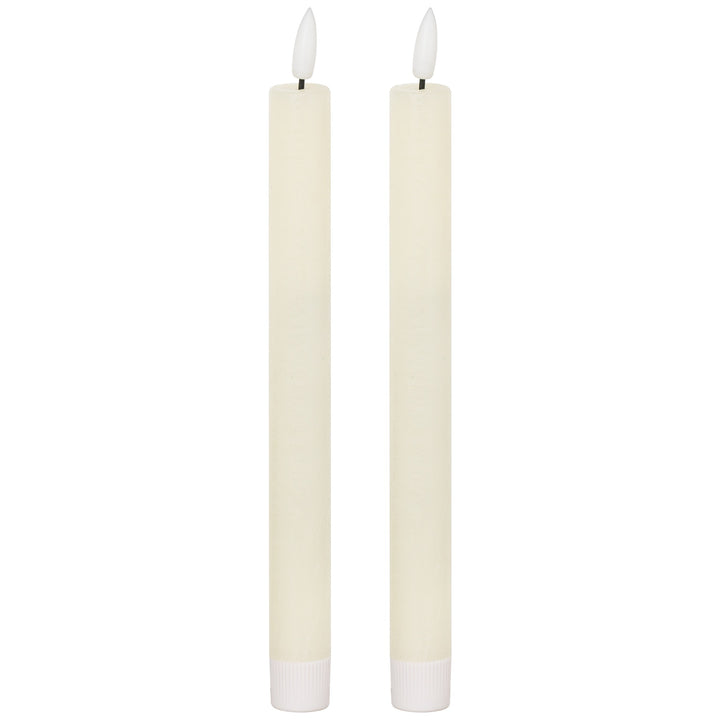 Elegant & Flameless: Natural Glow Ivory LED Dinner Candles (Set of 2)