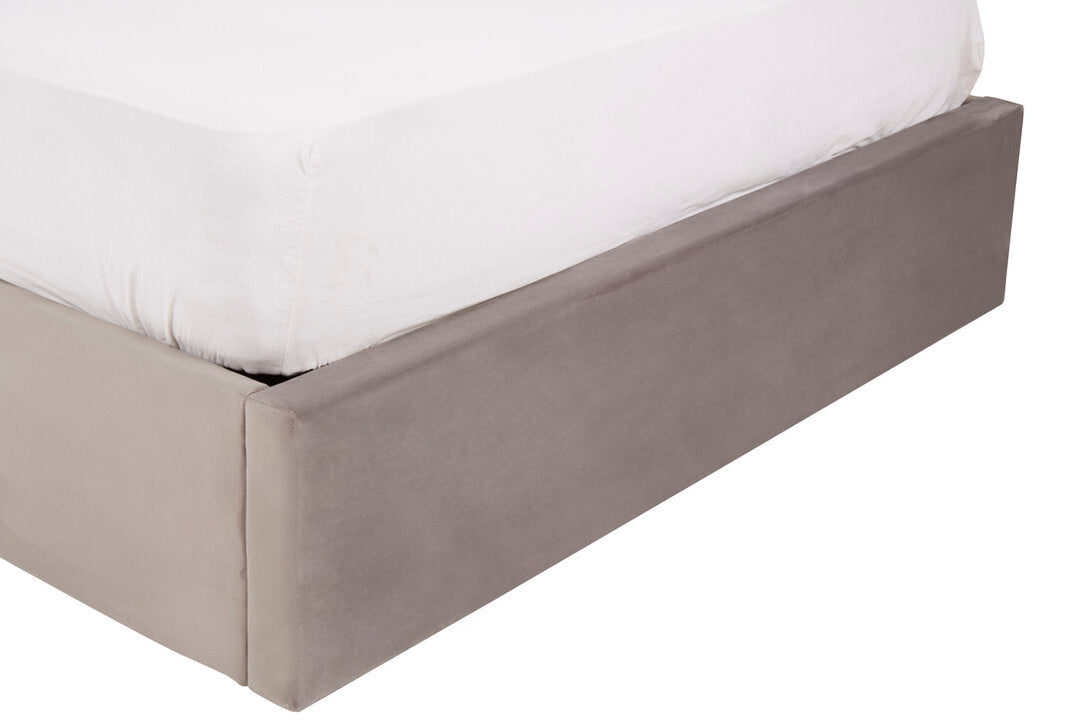 Stratford Velvet Ottoman Bed – Grey (Double)