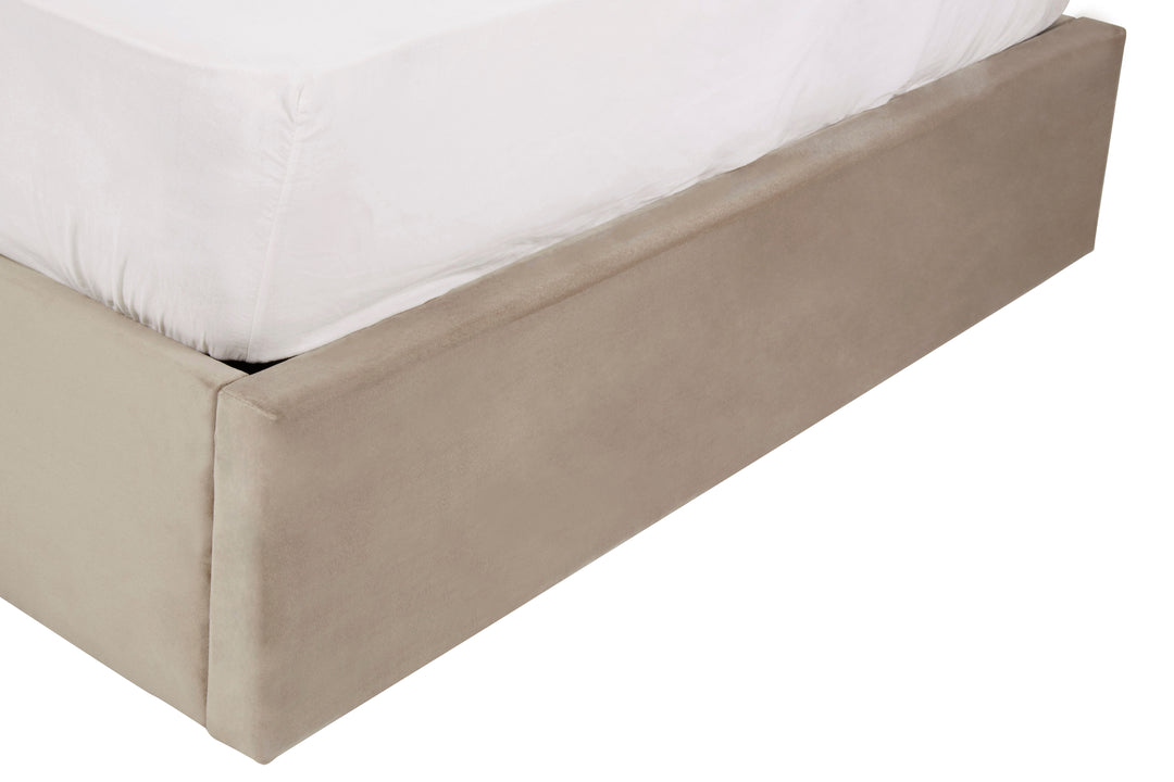 Hannah Mink Velvet Ottoman Double Bed