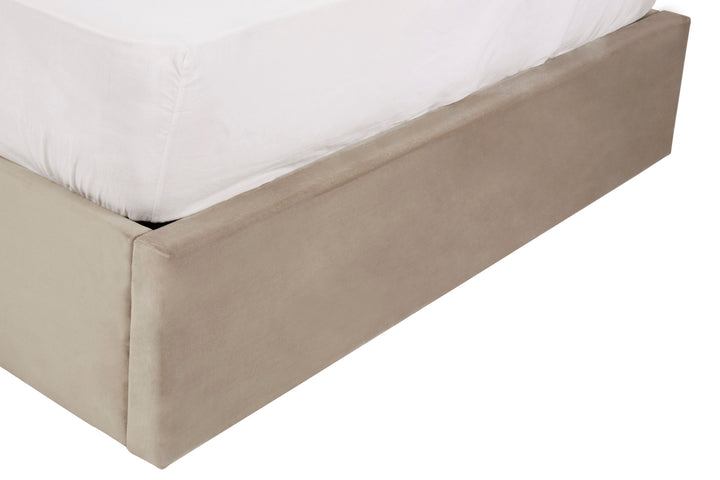 Hannah Mink Velvet Ottoman Double Bed