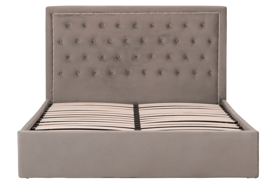 Hannah Ottoman King Bed in Grey Finish