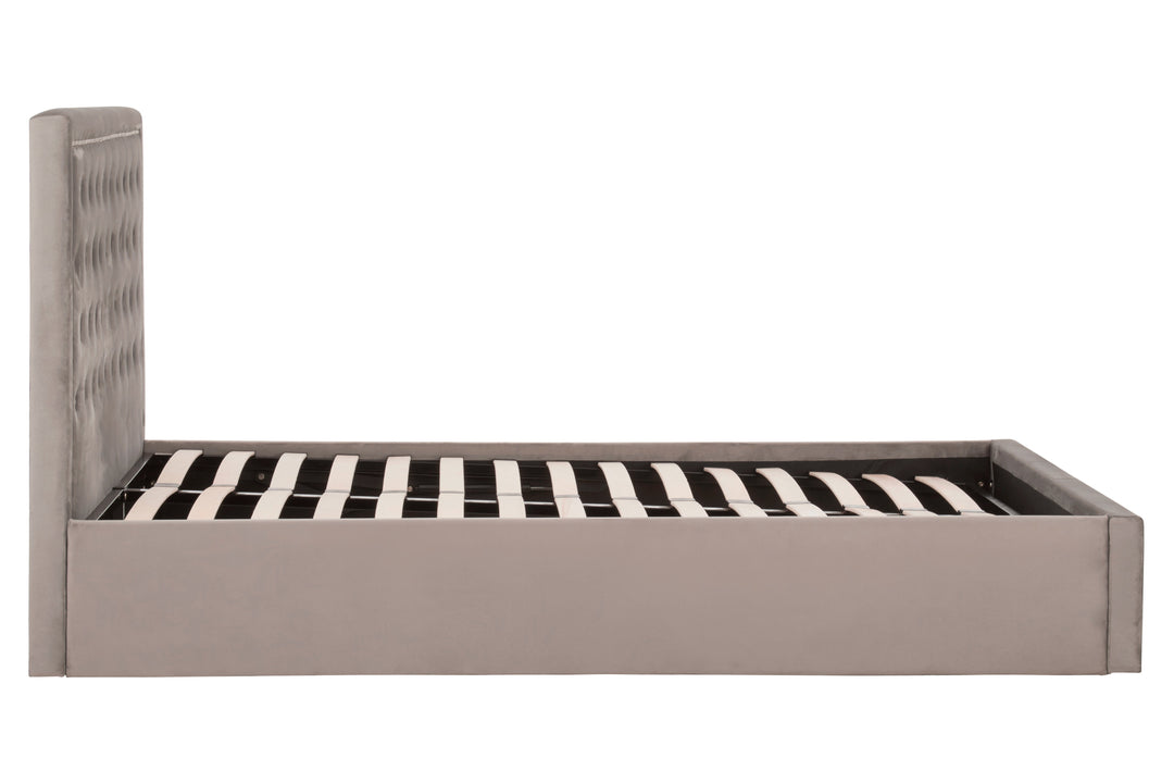 Hannah Ottoman King Bed in Grey Finish