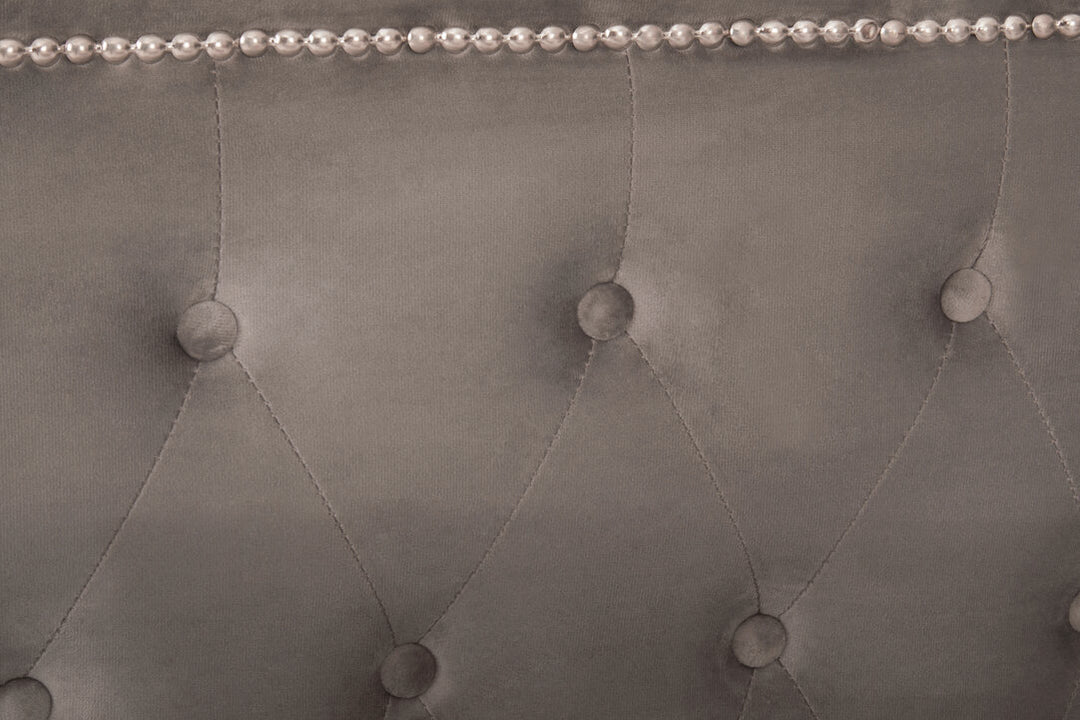 Stratford Velvet Ottoman Bed – Grey (King)