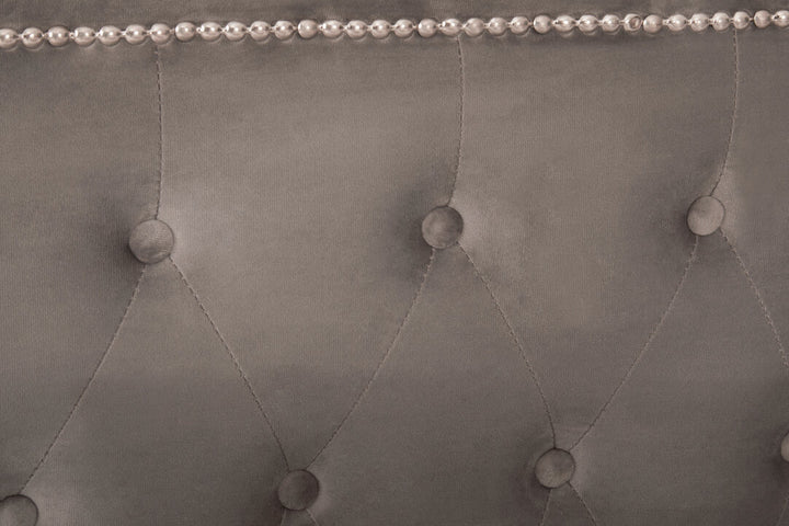 Stratford Velvet Ottoman Bed – Grey (King)