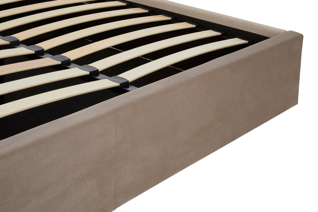 Stratford Velvet Ottoman Bed – Mink (King)