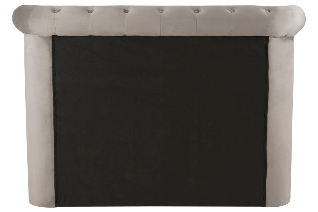 Lockwood Velvet Ottoman Bed – Grey (Double)